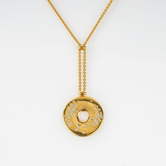 Modern Diamond Pendant with Chain