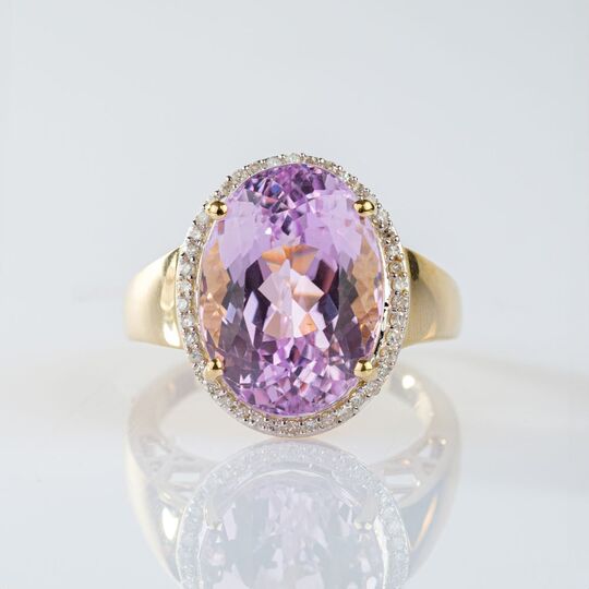 Kunzit-Brillant Ring