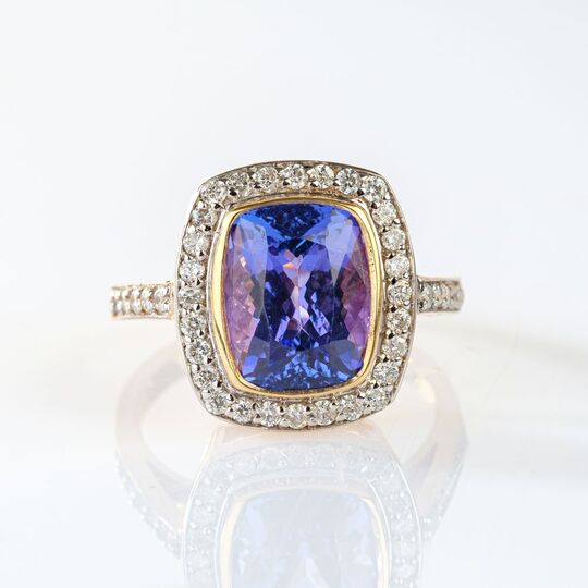Tansanit-Brillant Ring