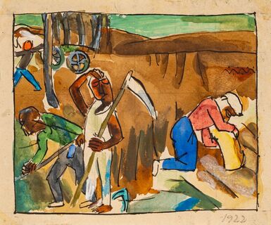 Farmers working in the field