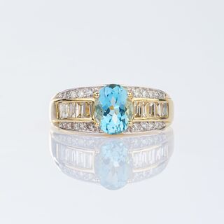 Aquamarin-Diamant Ring