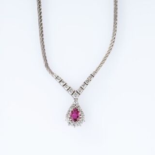 Classical Ruby Diamond Necklace