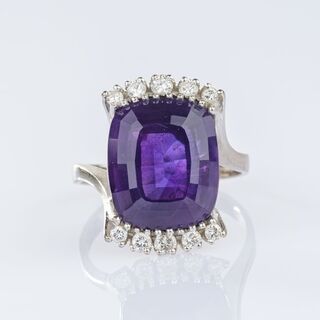 Amethyst-Brillant Ring