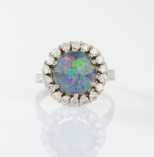 Opal Diamond Ring
