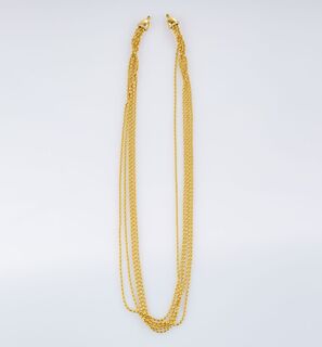 Multi-Row Gold Necklace with Diamonds by Kim
