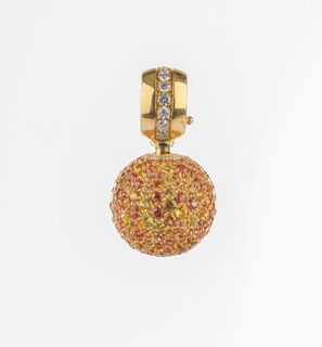 Fine Pendant with colored Sapphires and Diamonds