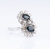 Saphir-Brillant Ring 'Toi-et-Moi' - Bild 2