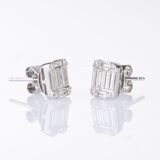 Paar fein-weißer Diamant Ohrstecker - Bild 2