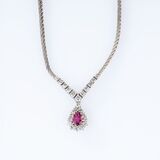 Classical Ruby Diamond Necklace - image 1