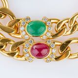 Panzercollier mit Smaragden, Rubinen, Saphiren und Brillanten - Bild 3