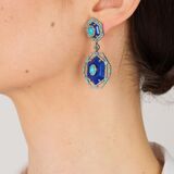 Paar Lapislazuli-Türkis-Diamant Ohrhänger - Bild 2