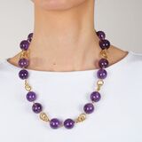 Amethyst Goldcollier - Bild 3