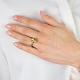 Modern Citrine Ring with Diamonds by Kim - image 3