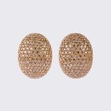 Paar of highcarat Earclips with Cognac coloured Diamonds