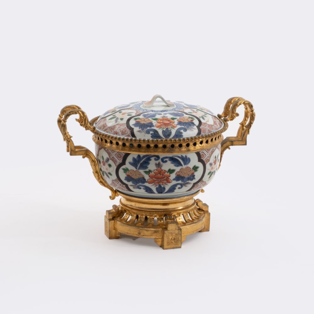 A magnificent Imari Centrepiece with Ormolu Mount A magnificent Imari Centrepiece with Ormolu Mount