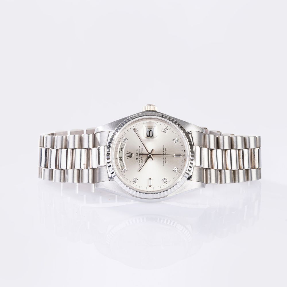 Herren-Armbanduhr 'Day-Date 36' Weißgold mit Diamanten - Bild 4