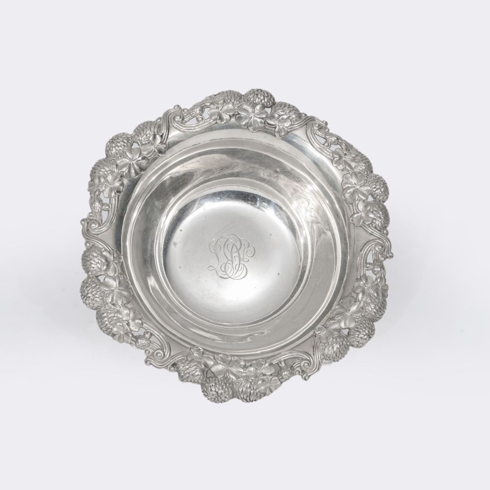 Tiffany & Co. - A Bowl with Chrysanthemums and Cloverleafs A Bowl with Chrysanthemums and Cloverleafs
