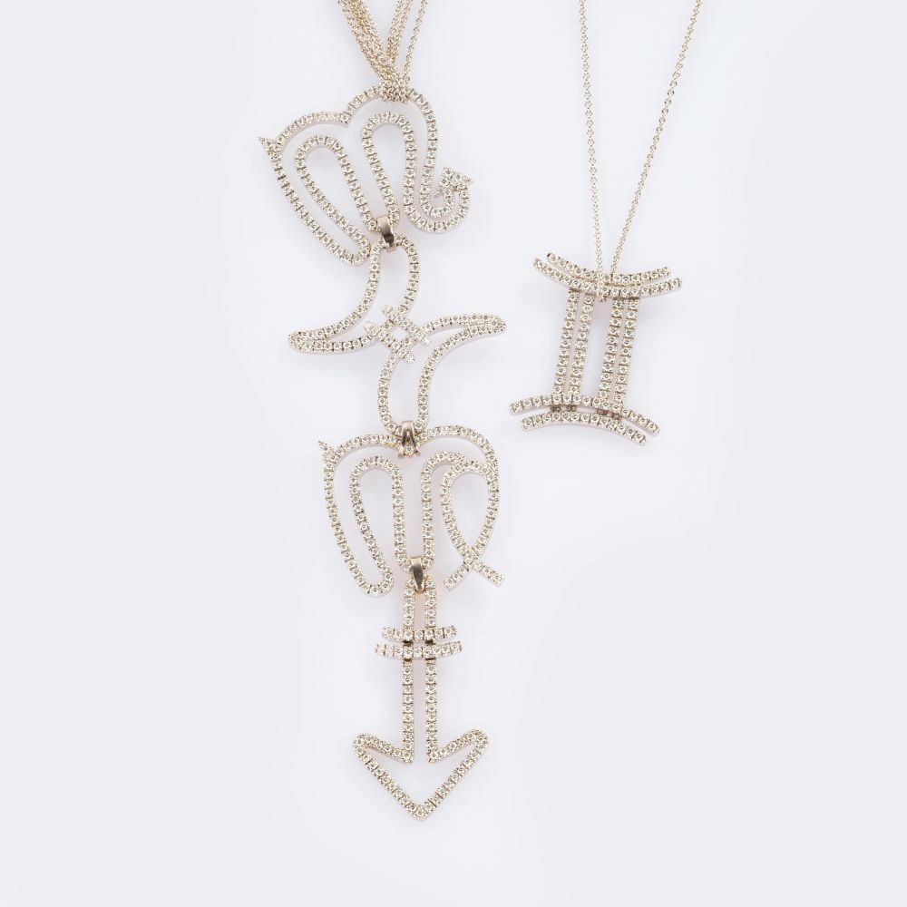 Juwelier Wempe - Außergewöhnlicher Brillant-Anhänger 'Sternzeichen' an Kette Außergewöhnlicher Brillant-Anhänger 'Sternzeichen' an Kette