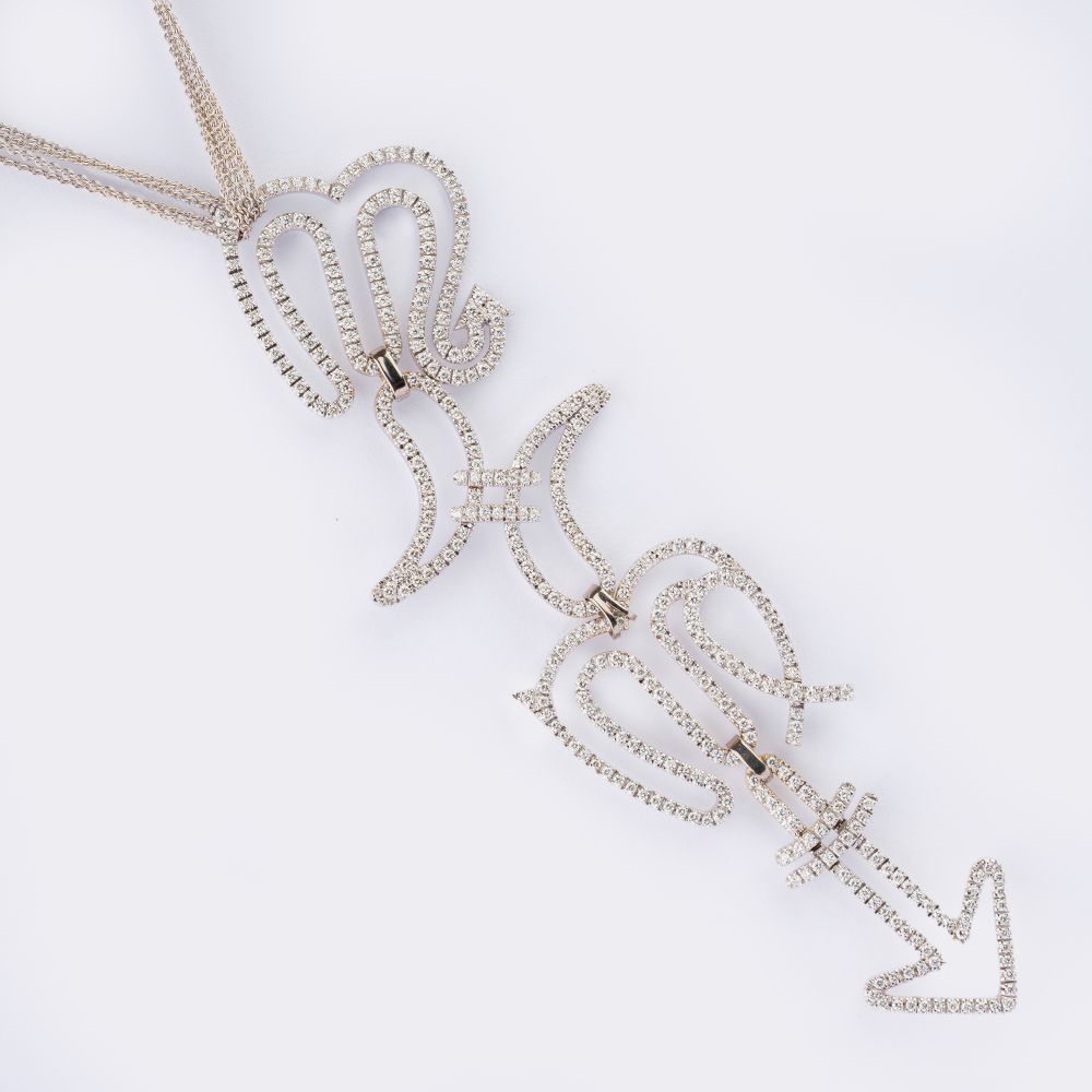 Exceptional 'Star Signs' Diamond-Pendant on Chain - image 2