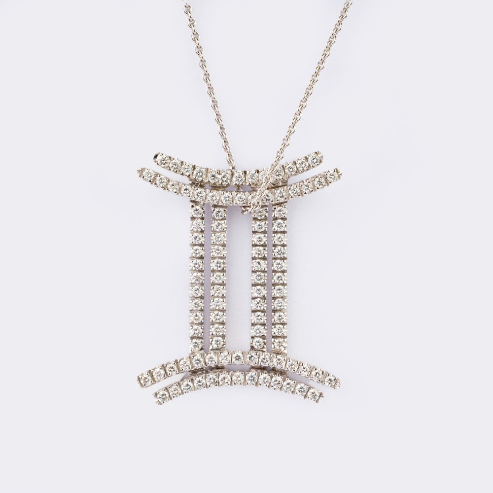 Exceptional 'Star Signs' Diamond-Pendant on Chain - image 3