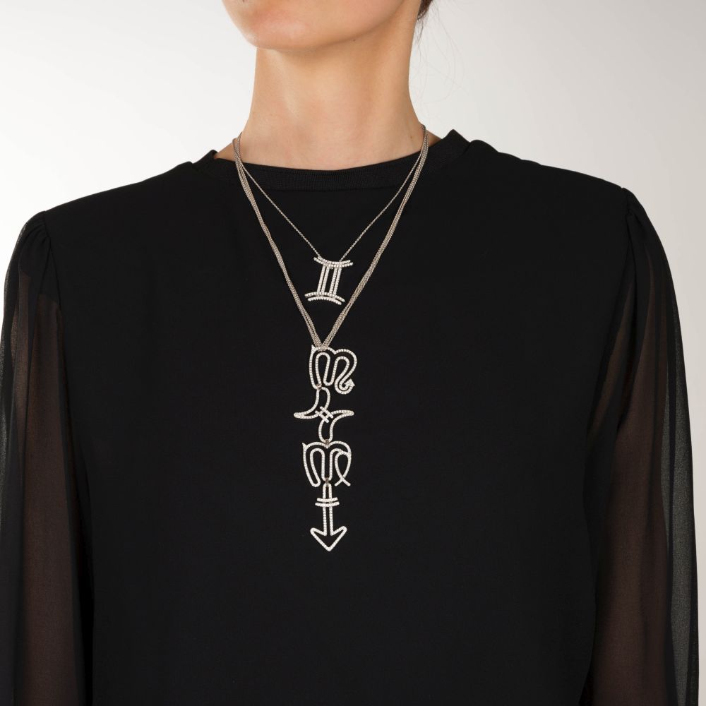Exceptional 'Star Signs' Diamond-Pendant on Chain - image 4