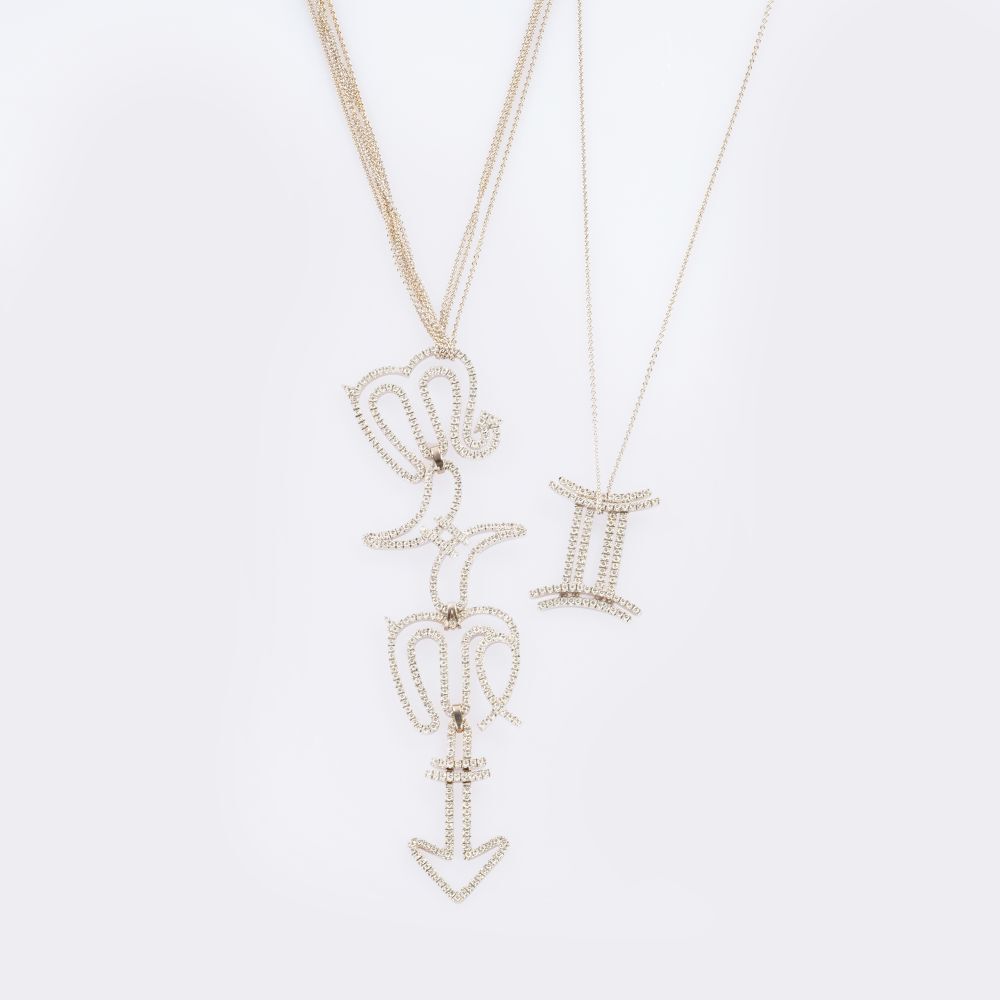 Exceptional 'Star Signs' Diamond-Pendant on Chain - image 5