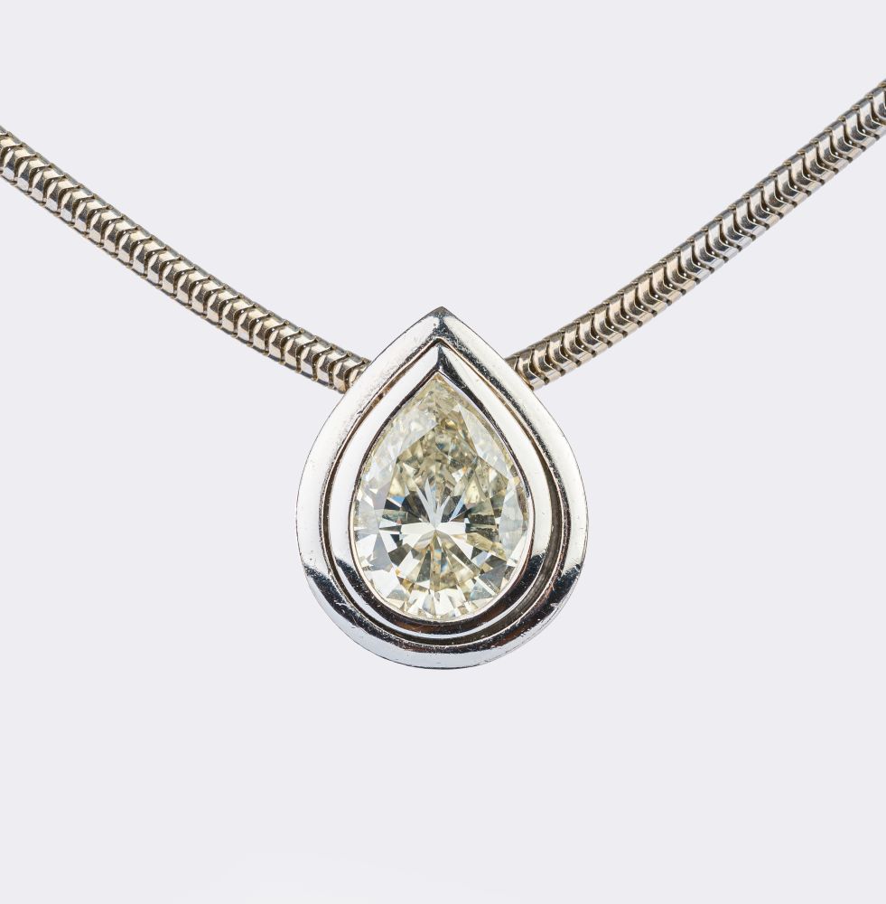 Tropfen Diamant Anhänger an Kette