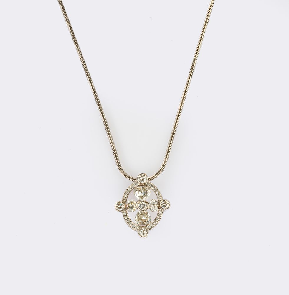 Herzschliff-Diamant Anhänger an Kette - Bild 2