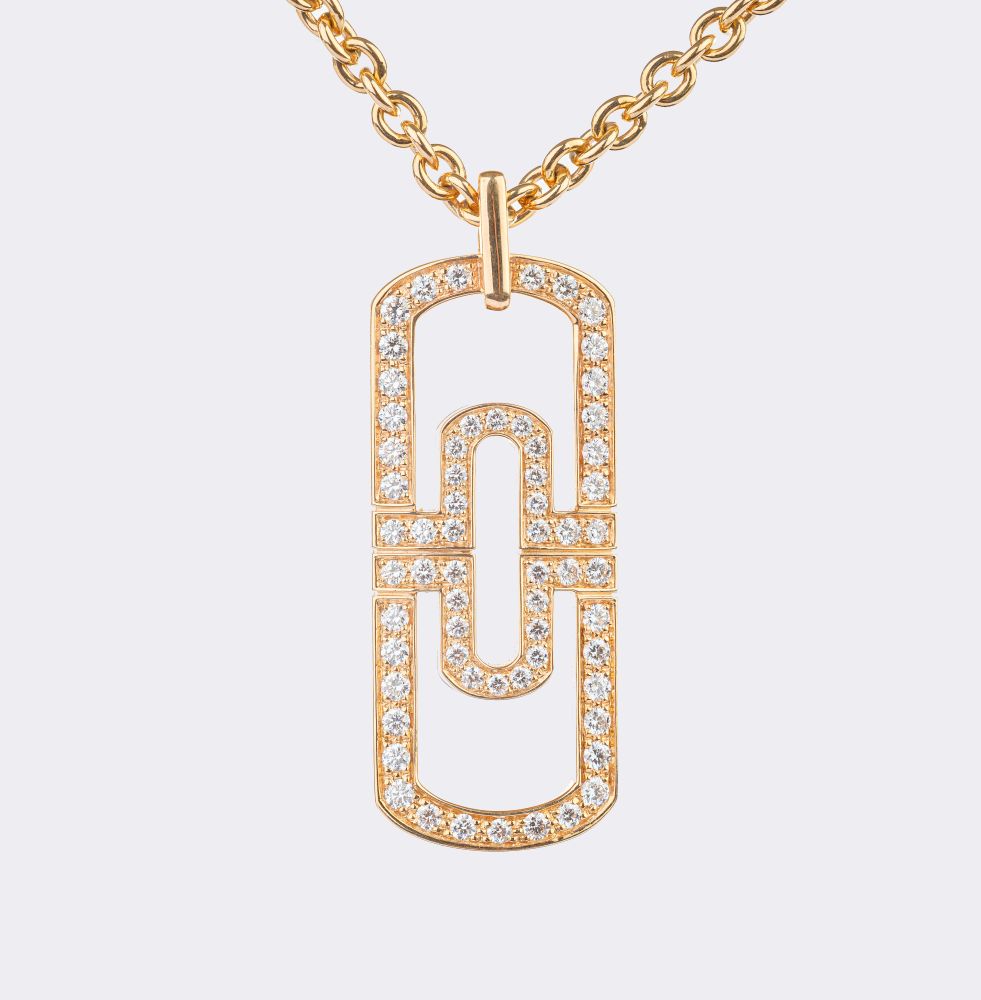 Bulgari - Brillant Anhänger 'Parentesi' mit Kette Brillant Anhänger 'Parentesi' mit Kette