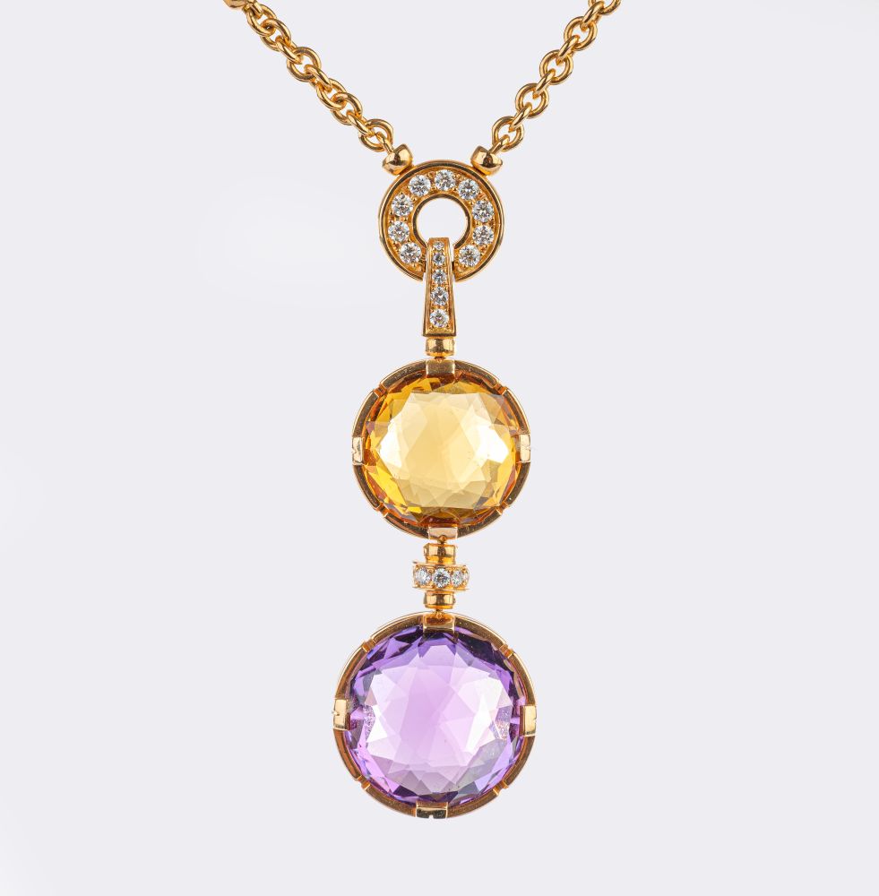 Collier 'Parentesi Cocktail' in Roségold mit Edelstein-Besatz - Bild 3