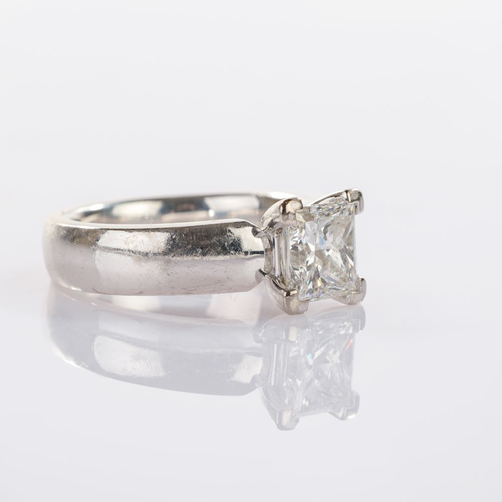 Hochfeiner Princess Diamant Solitärring - Bild 2
