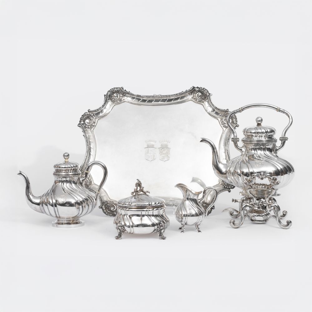 A Splendid Rococo Style Tea Service on Salver