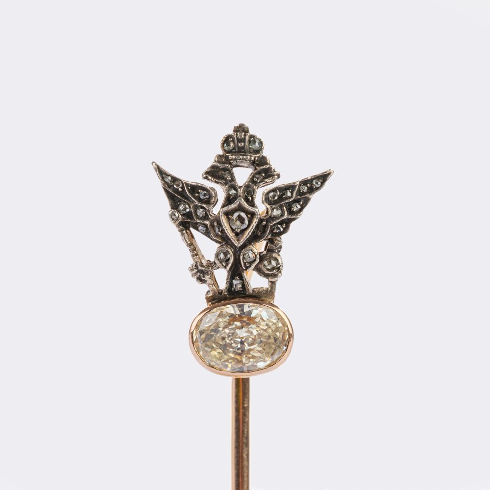 Russian Double Eagle Tiepin with Diamond - image 2
