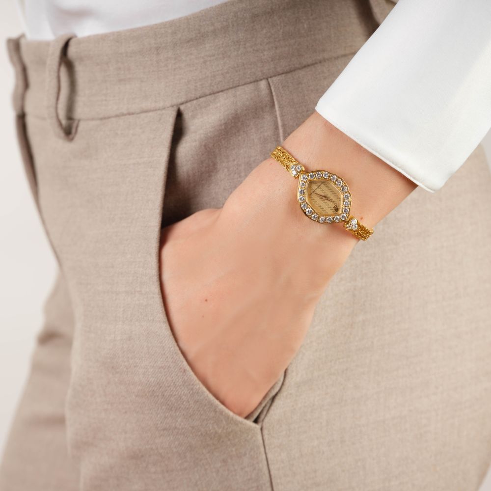 Seltene Vintage Damen-Armbanduhr mit Diamanten - Bild 6