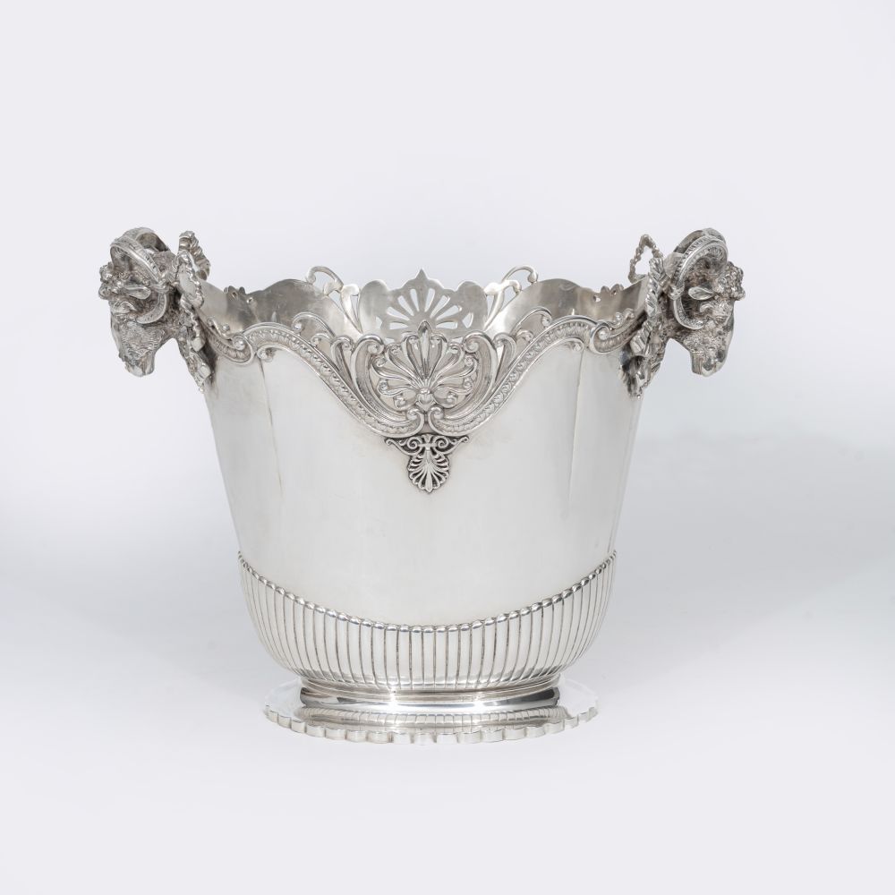 A Magnificent Wine Cooler with Rams' Heads
