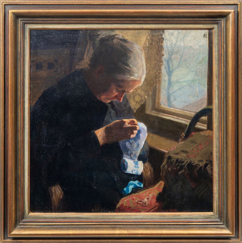 The Artist's Mother doing Needlework - image 2