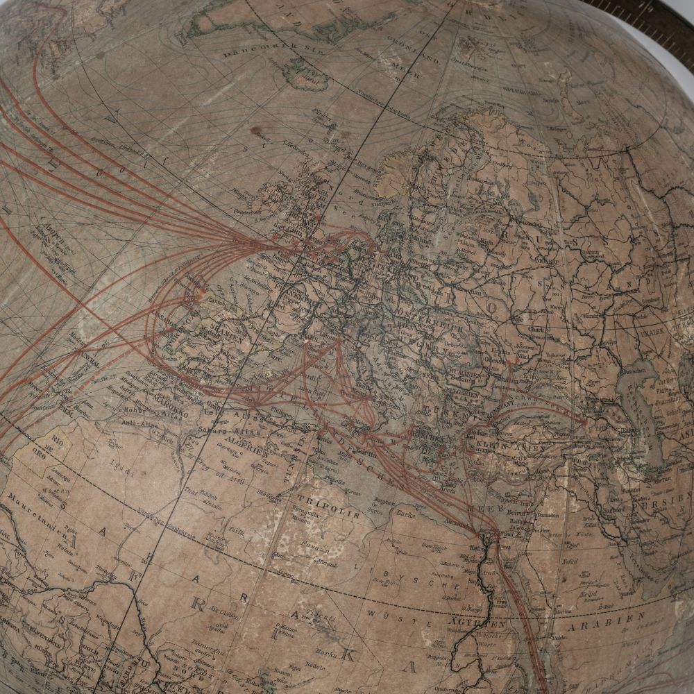 Seltener großer Welt-Verkehrs-Globus der Dampfschiffahrts-Gesellschaft Norddeutscher Lloyd Bremen - Bild 2