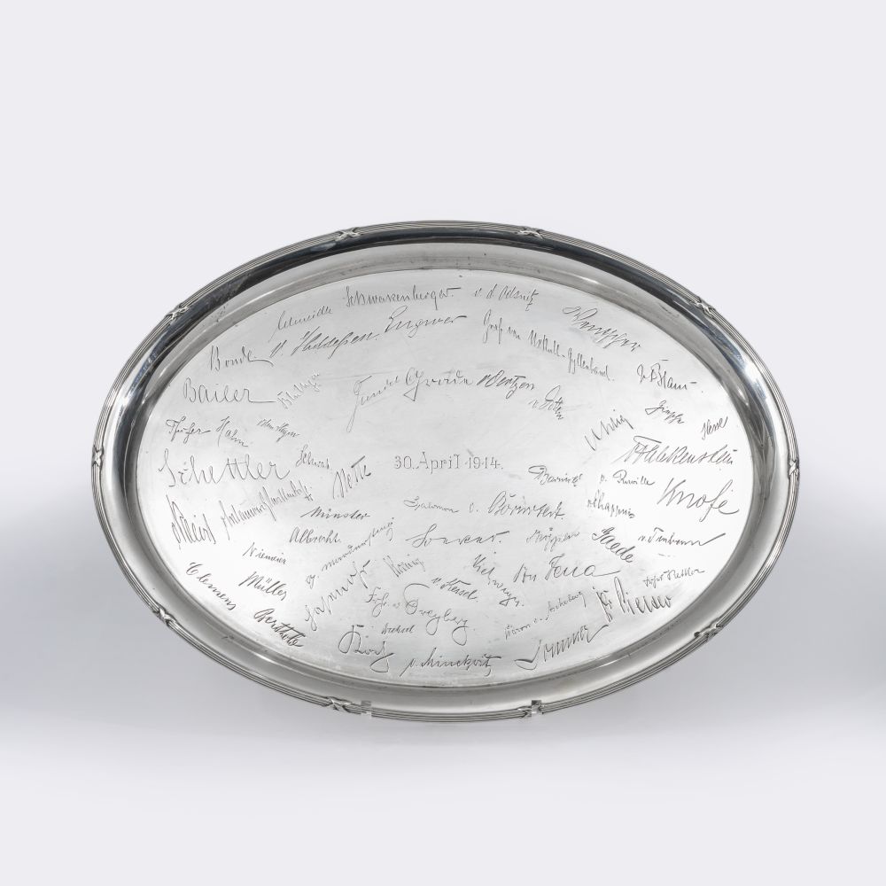 Wilhelm Binder, gegr. 1868 in Schwäbisch Gmünd - An Oval Tray with Engravings An Oval Tray with Engravings