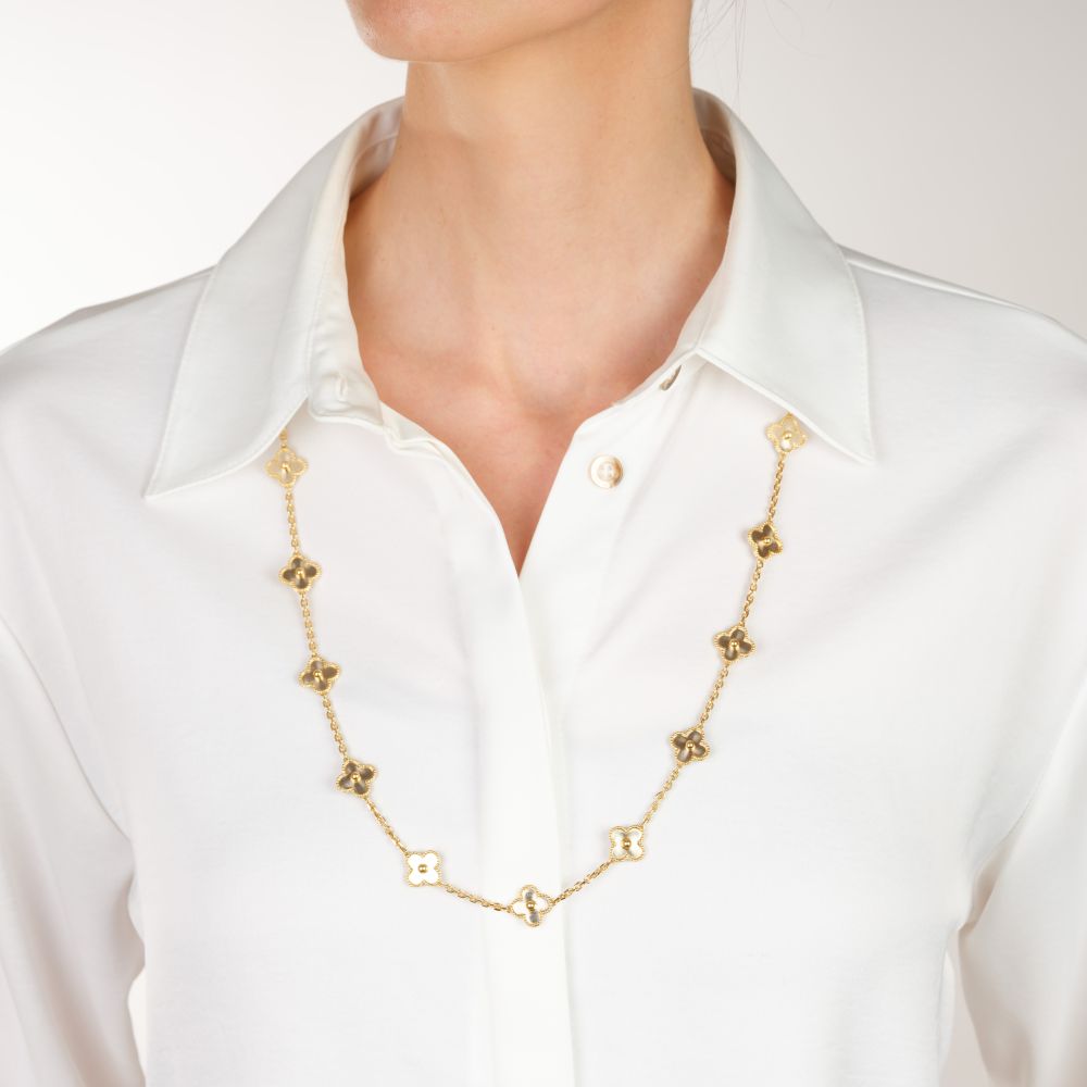 Langes Gold Collier 'Alhambra 20 Motive' - Bild 3