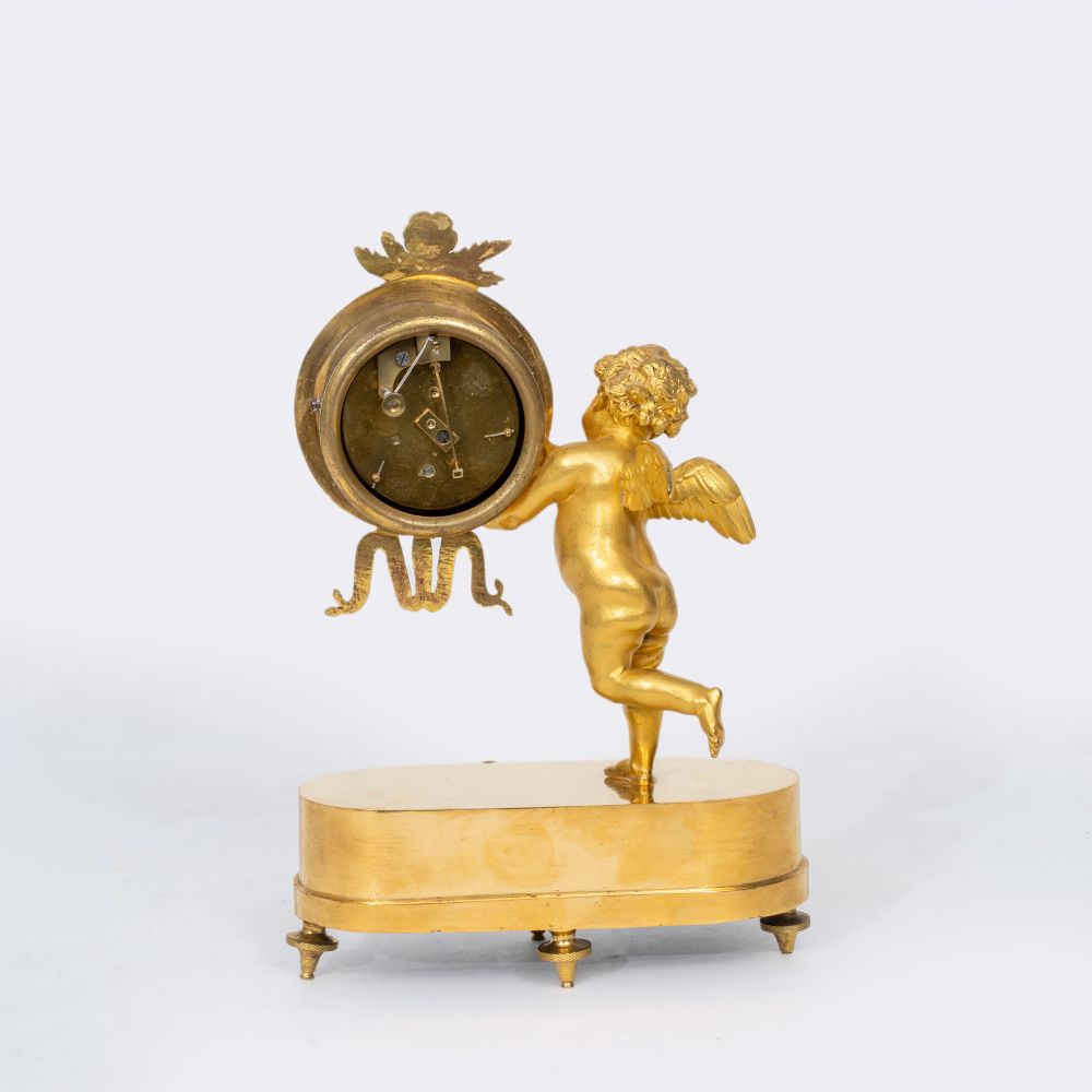 Kleine Empire Figuren-Pendule 'Amor fängt die Zeit ein' - Bild 3