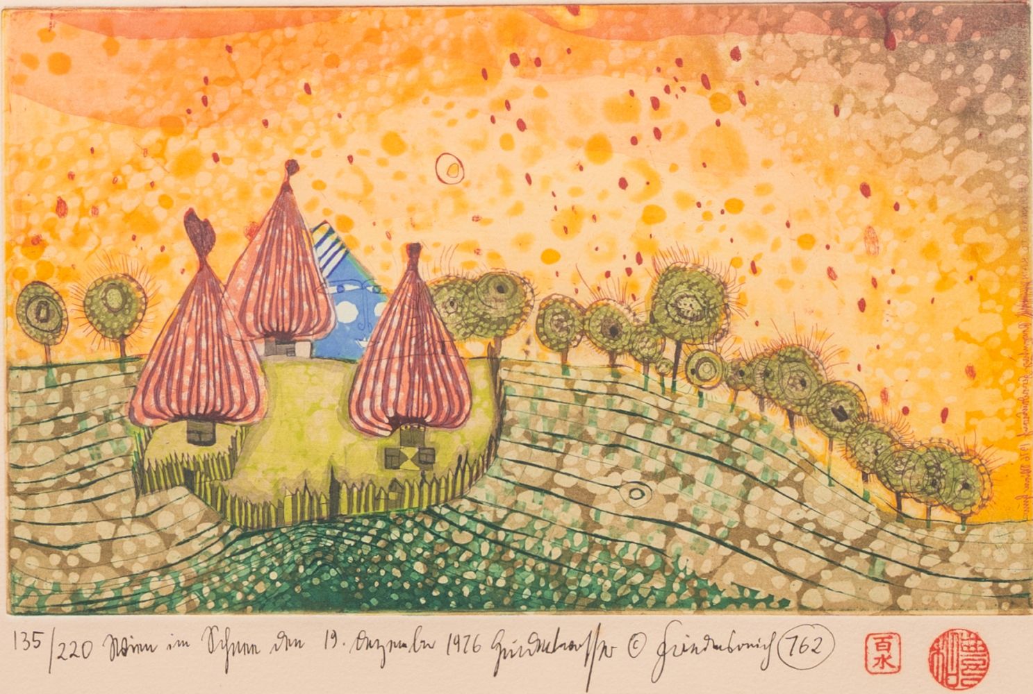 Friedensreich Hundertwasser - Stell dich unter die Wiese es beginnt zu regnen Stell dich unter die Wiese es beginnt zu regnen