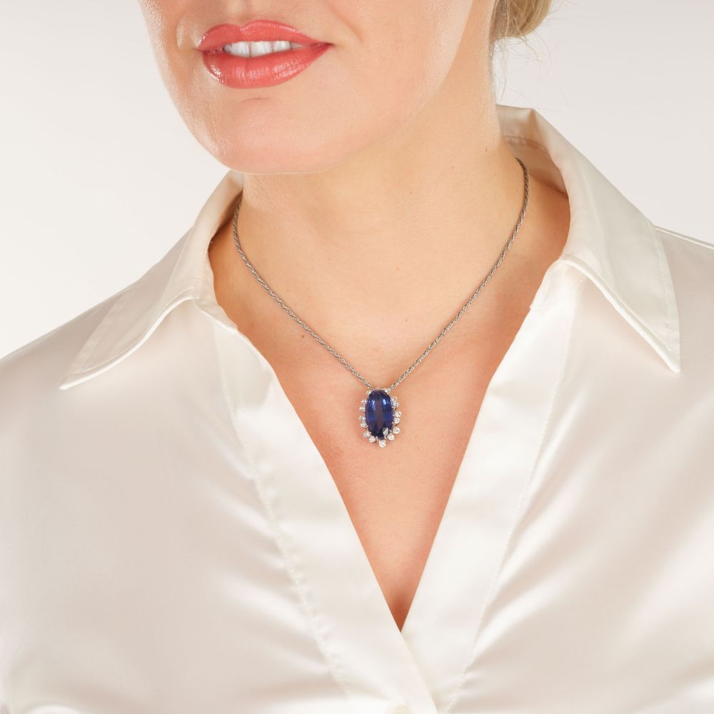 Highcarate Tanzanite Diamond Pendant on Necklace - image 3