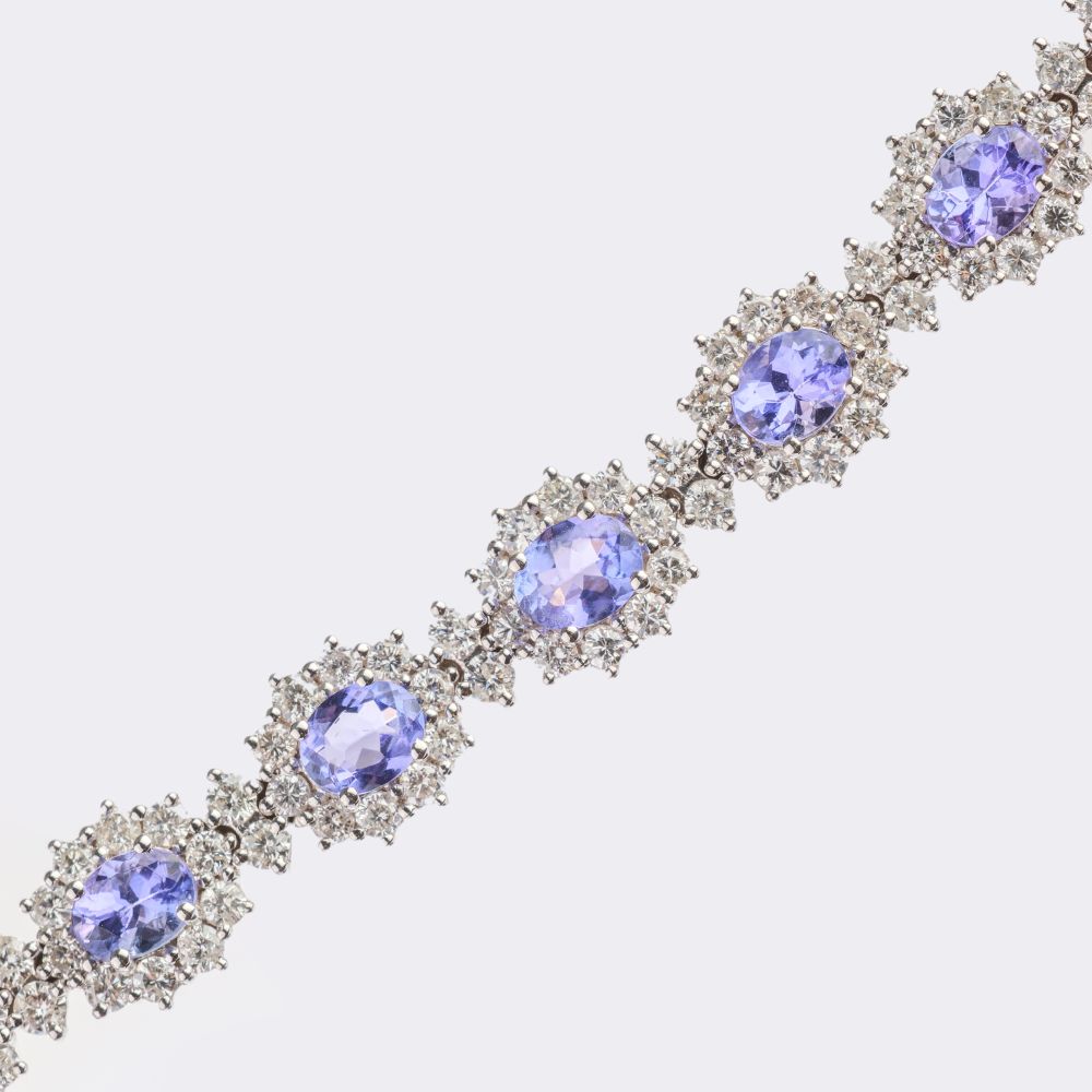 Fine Tanzanite-Diamond Bracelet - image 3