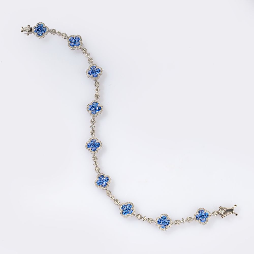 Saphir-Brillant Armband 'Kleeblätter' - Bild 3