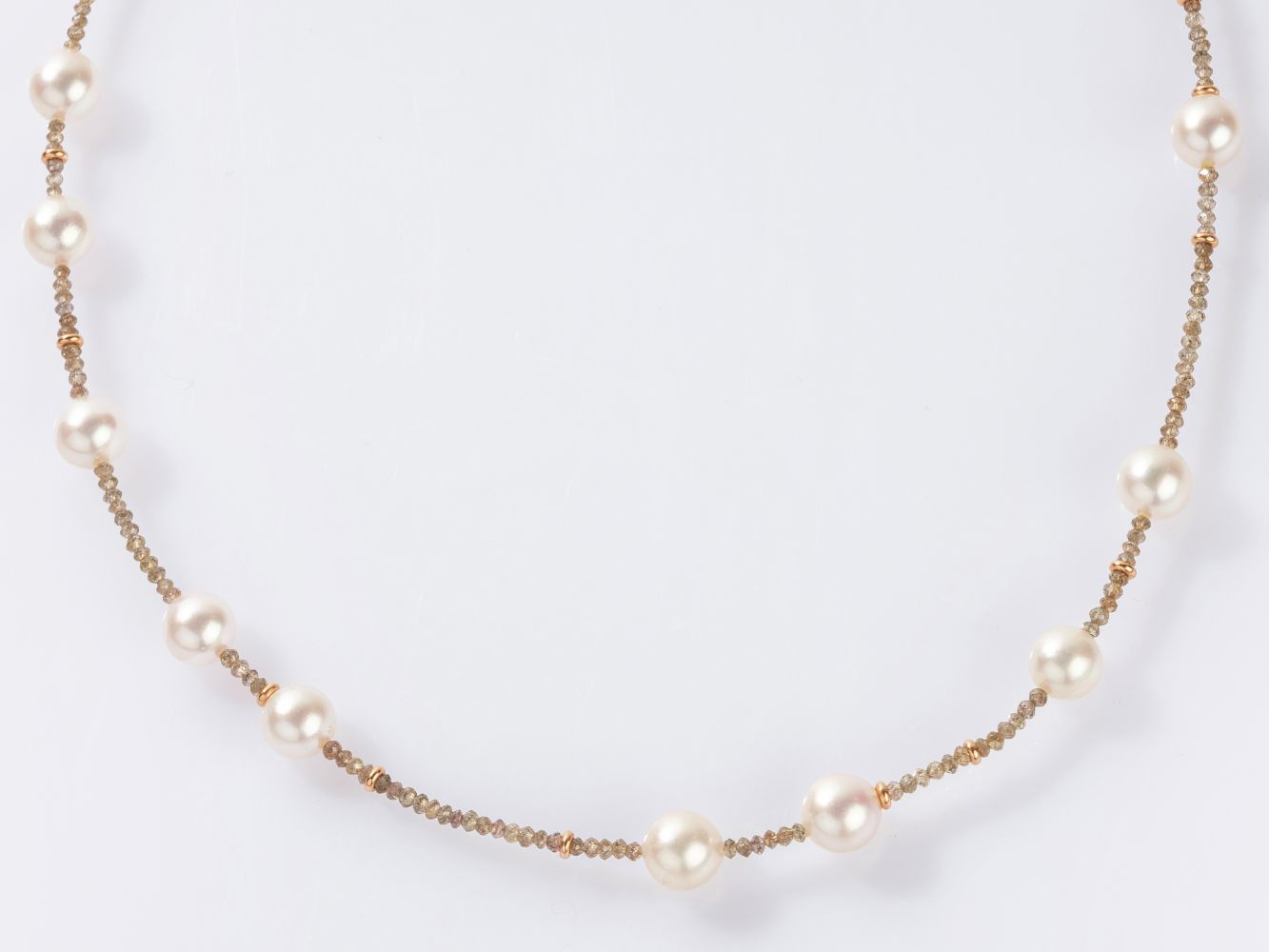 Diamond Necklace with Pearls