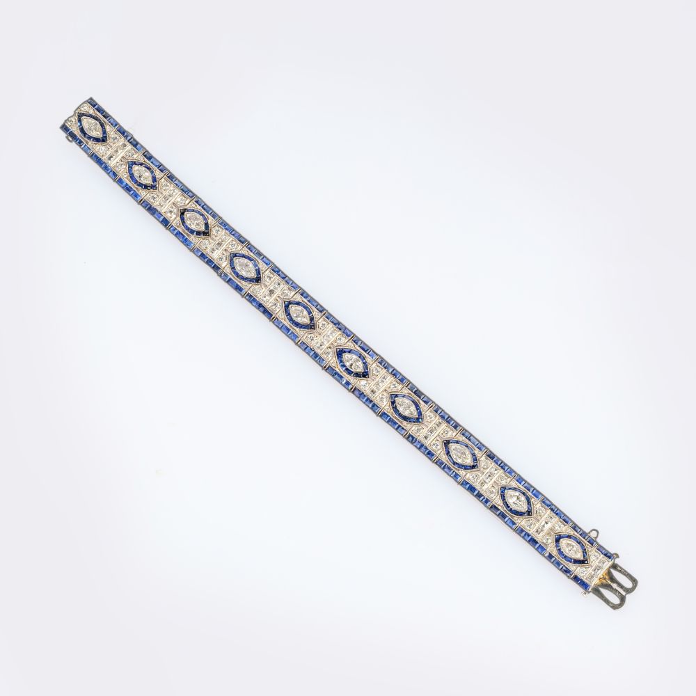 Art-déco Saphir-Diamant Armband - Bild 2