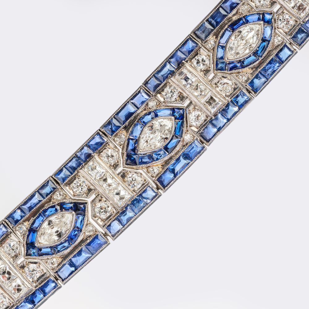 Art-déco Saphir-Diamant Armband - Bild 3