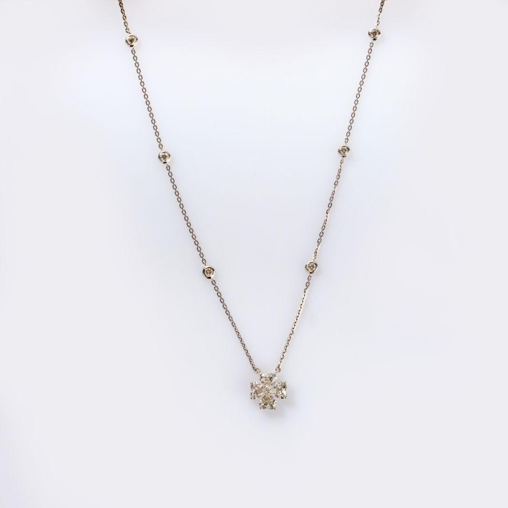 Diamond Pendant with Necklace - image 2