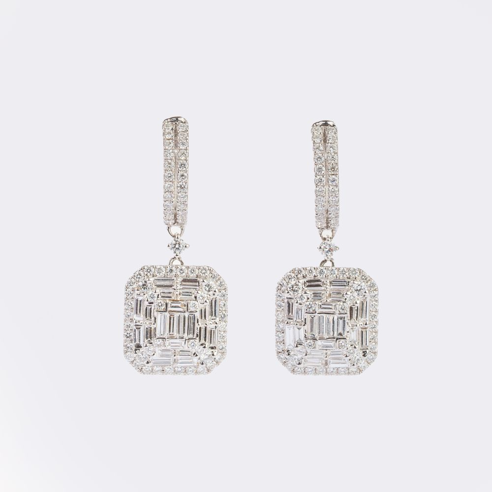 Paar Diamant Ohrringe Paar Diamant Ohrringe