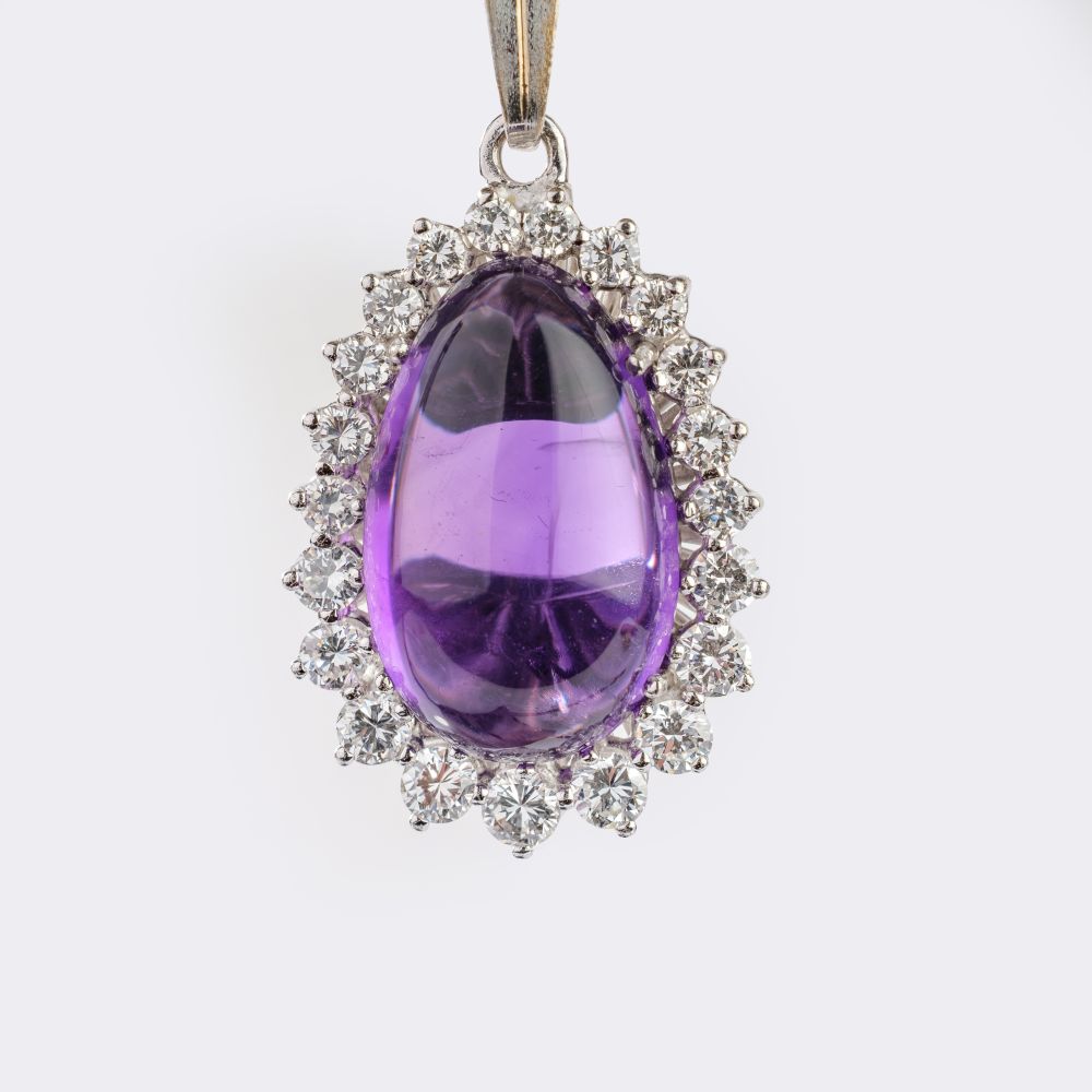 Amethyst-Brillant Schmuckset mit Ring und Anhänger - Bild 2